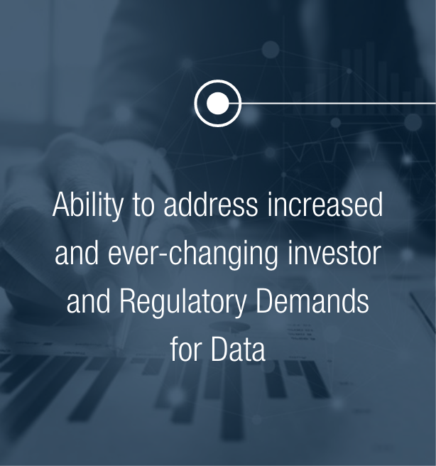 Ability to address increased and ever-changing investor and Regulatory Demands for Data